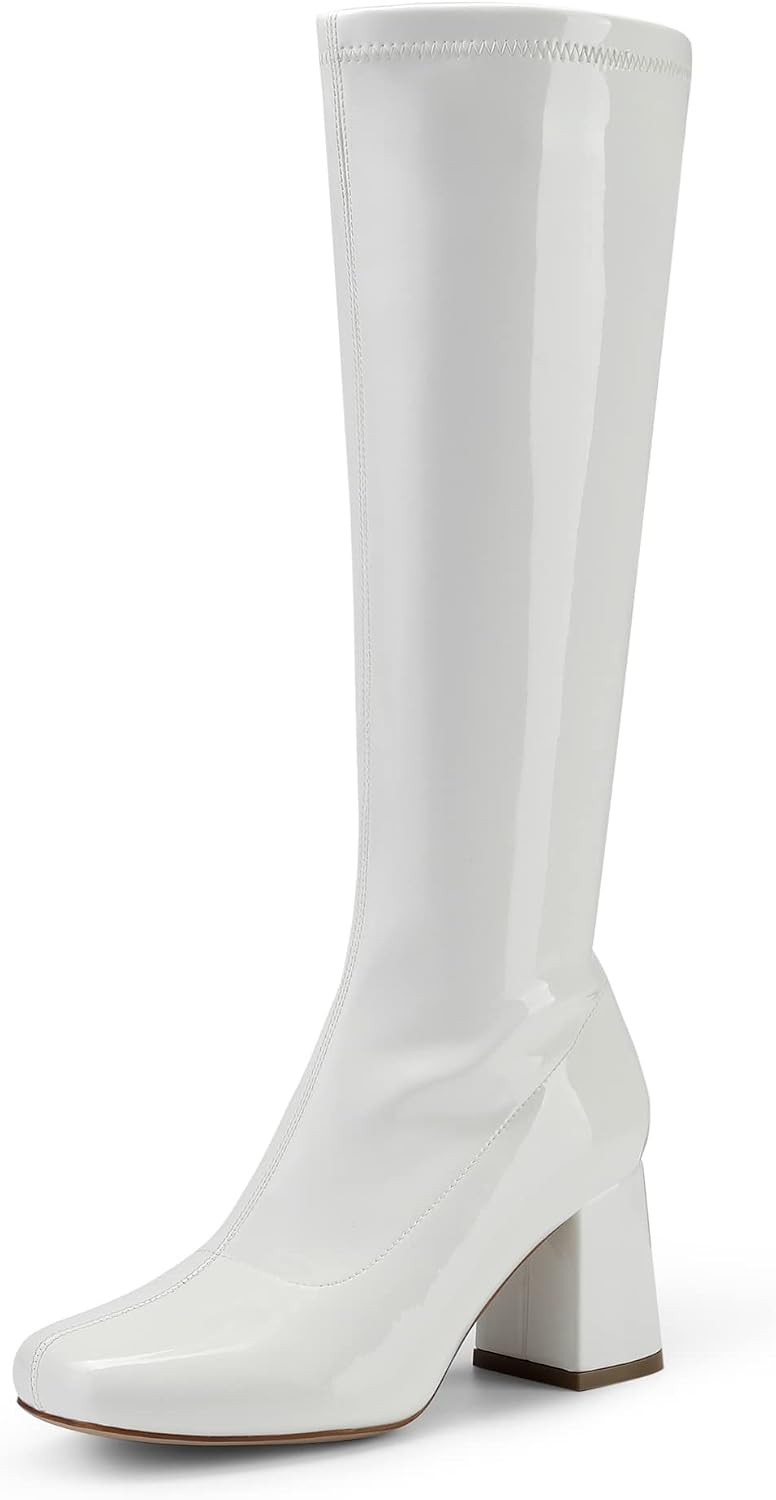 DREAM PAIRS Women's Gogo Boots Chunky Knee High Boots | Amazon (US)