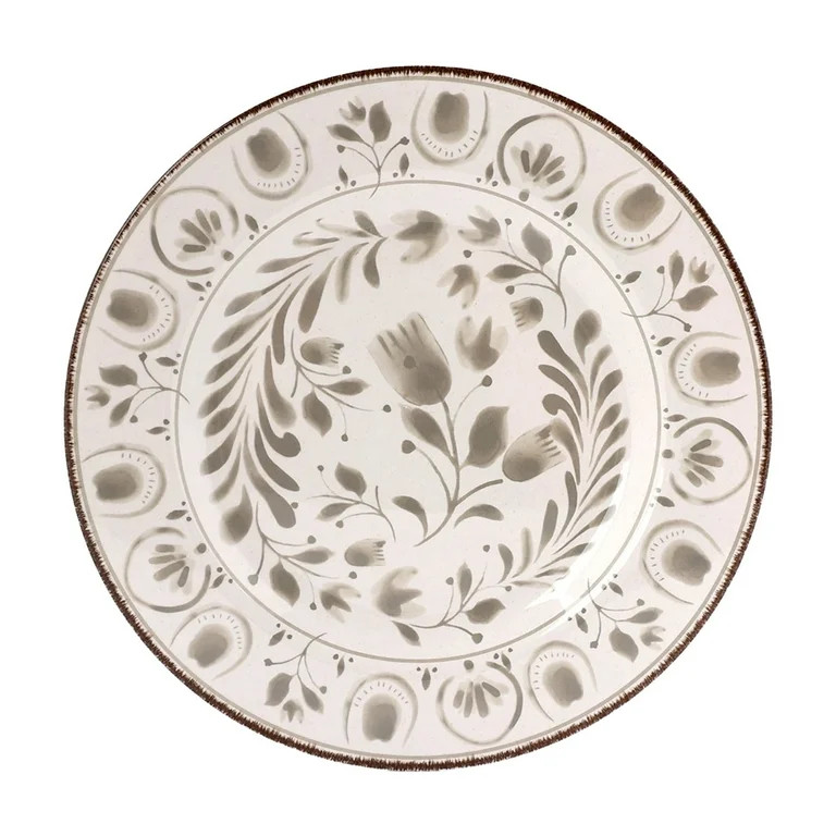 Plato de Cena Redondo de Bambú y Melamina de 11 Pulgadas, Gris | Walmart (US)