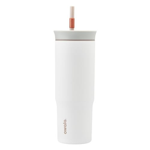 Owala Stainless Steel Triple Layer Insulated Travel Tumbler with Spill Resistant Lid and Straw, BPA Free, 24 oz, Grey/White (Iced Tea) | Amazon (US)