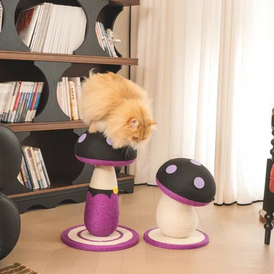 Gothic Mushroom Cat Scratcher - Halloween Themed Scratching Post, 100% Sisal Surface | Wayfair North America