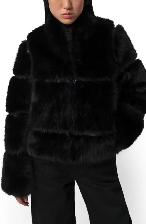 Apparis Sai Faux Fur Coat in Noir at Nordstrom, Size Large | Nordstrom