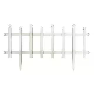 12 in. H White Classic Picket Style Plastic Garden Fence | The Home Depot