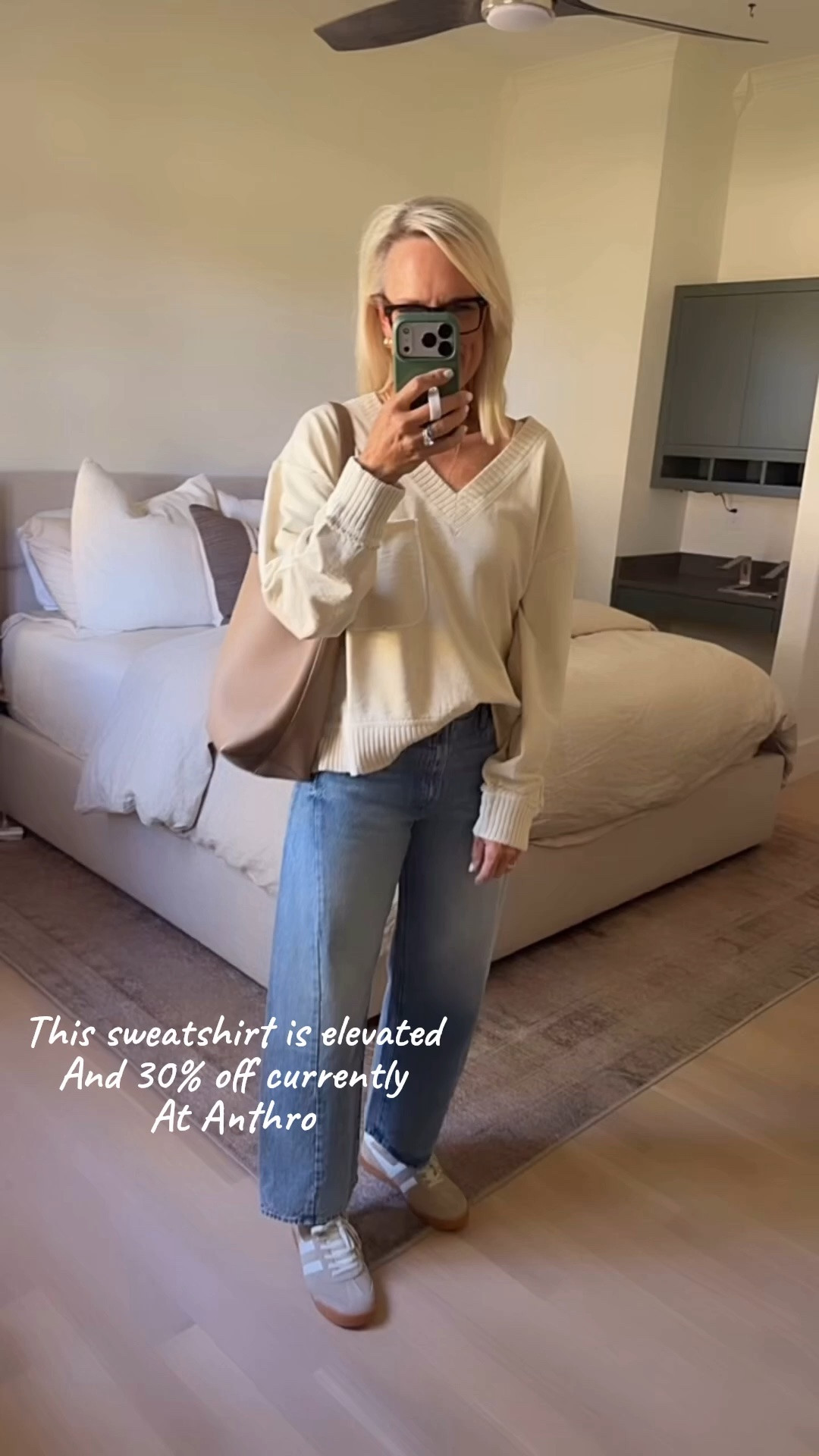 It’s a fall new arrival but currently 30% off for a limited time 
Wearing small 
@Anthropologie ￼

#LTKootd #LTKSaleAlert #LTKOver40