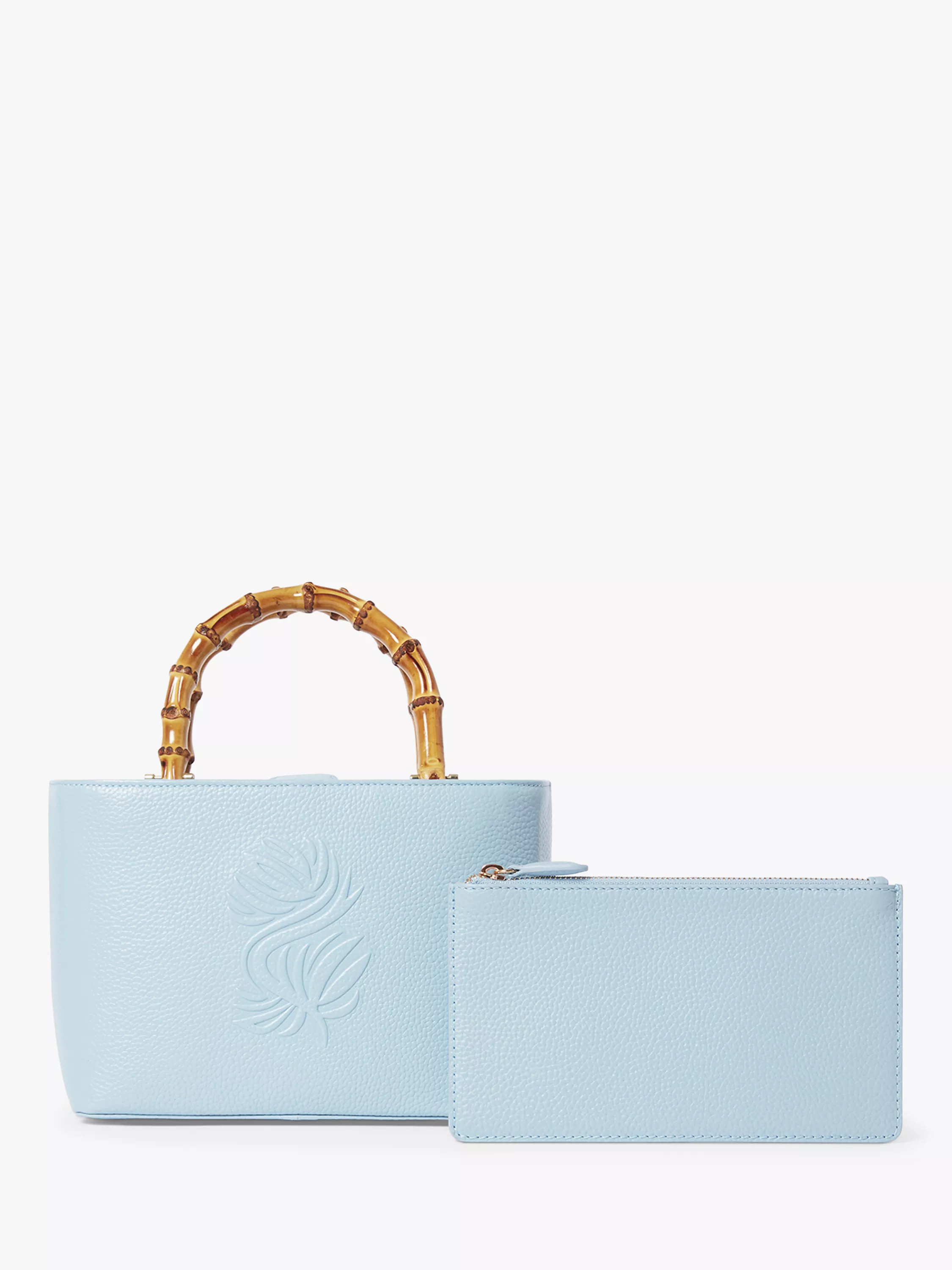 Luxe Mini Clio Leather Grab Bag, Celestial Blue | John Lewis (UK)