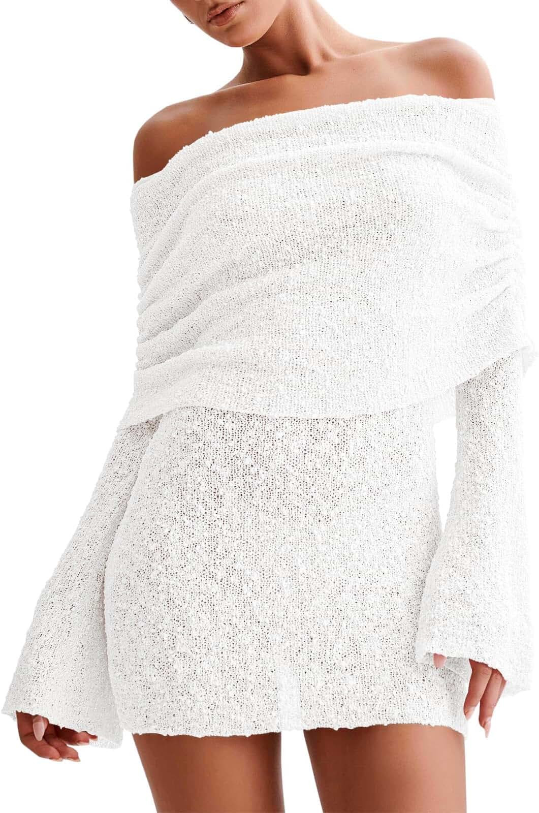 Imily Bela Womens Beach Swimsuit Cover Ups Summer Off The Shoulder | Amazon (US)