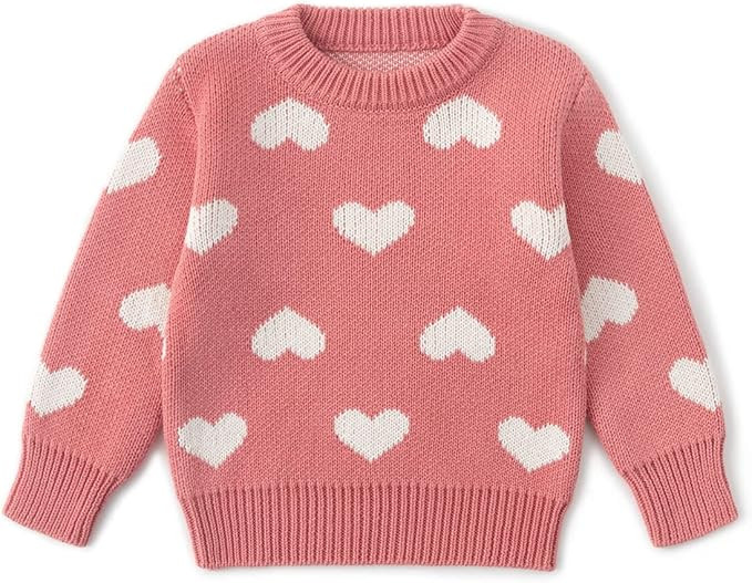 Simplee kids Baby Pullover Sweater Valentines Outfit Love Embroidery Knit Sweaters Coat for Autum... | Amazon (US)