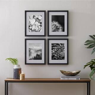 11"" x 14"" Matted to 8"" x 10"" Black Gallery Wall Picture Frames (Set of 4) | The Home Depot