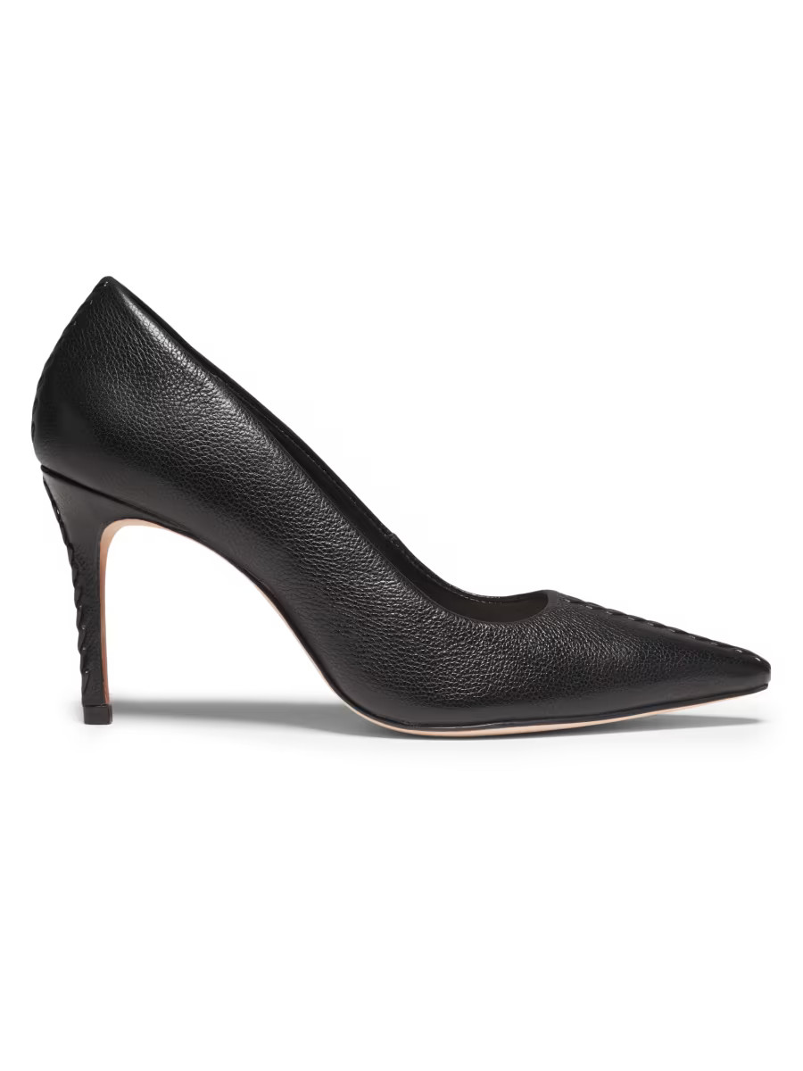 Giselle 85MM Whipstitch Leather Pumps | Saks Fifth Avenue