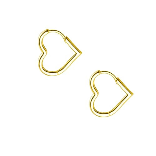 XIUQILAI Heart Gold Hoop Earrings for Women, Fashion Gold Huggie Earrings, Hypoallergenic Small Chunky Gold Hoops Earrings, Lightweight Love Heart Charm Jewelry | Amazon (US)