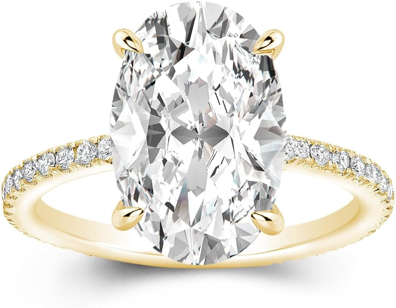 3.5ct Elongated Oval Cut Moissanite Engagement Ring for Women,Genuine D Color VVS1 Clarity,925 St... | Amazon (US)