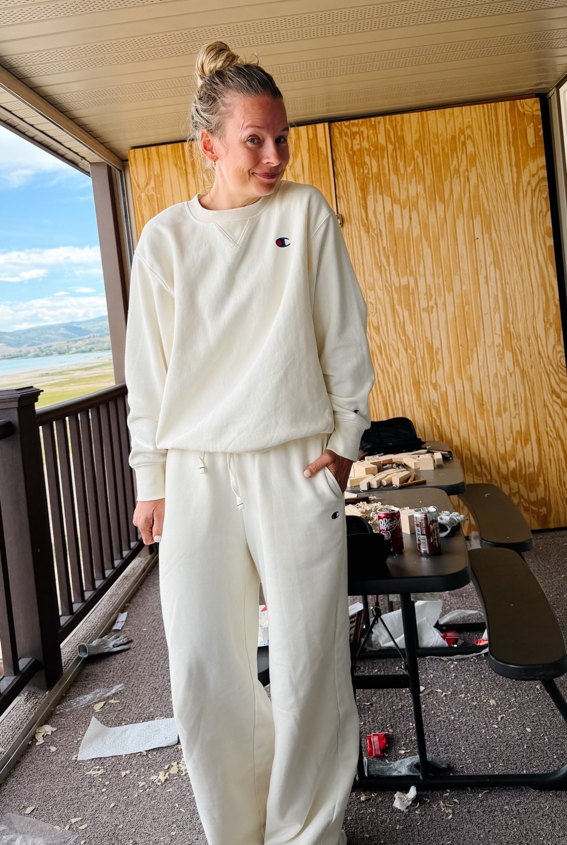 The Champion sweat set from Target that I’m LIVING in lately. I’m in a small top and bottom - they’re a relaxed fit.

#LTKgrwm #LTKootd #LTKTravel