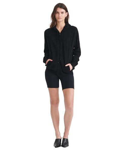 NAADAM Women's Signature Cashmere Zip Up Hoodie,Black,XXS | Amazon (US)