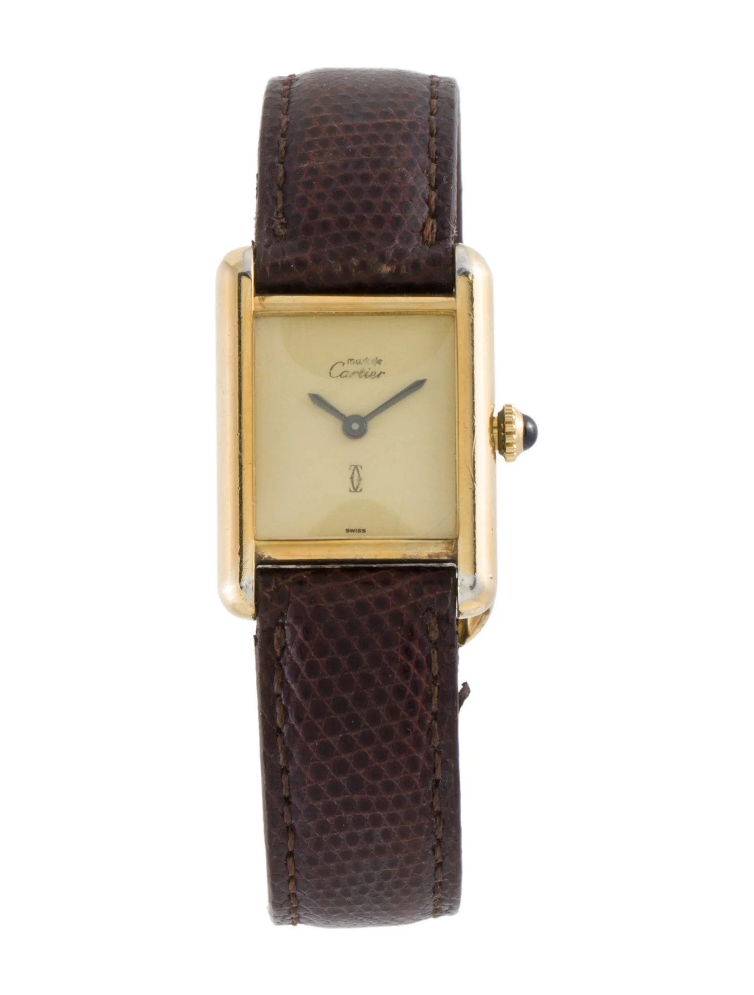 Cartier Must de Cartier Tank "Lemon Dial" Watch - CRT144030 | The RealReal | The RealReal