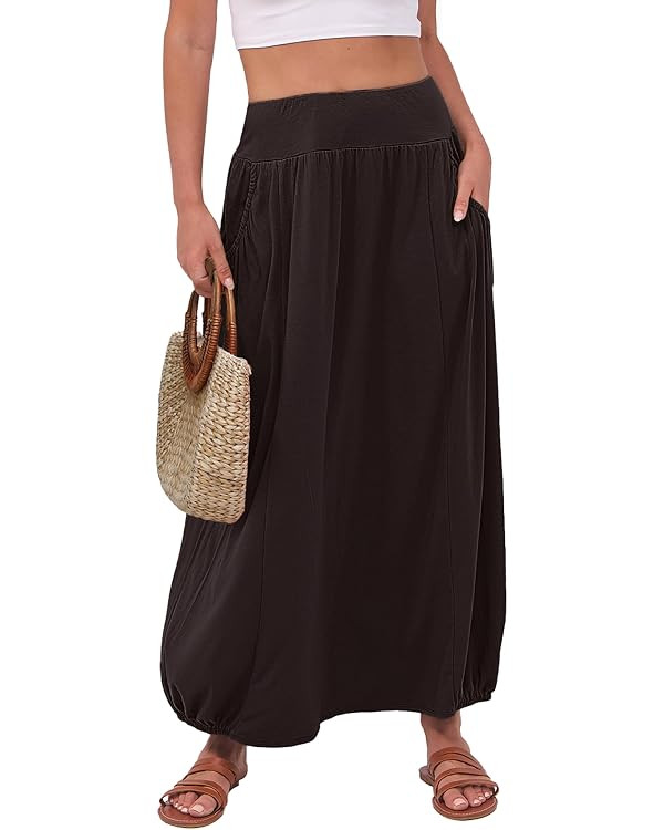 ANRABESS Women's Maxi Skirt Summer Trendy High Waisted Boho Flowy Long Skirts 2026 Spring Fashion... | Amazon (CA)