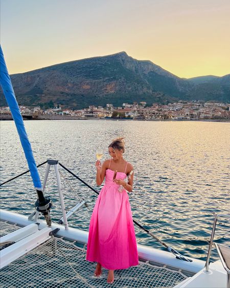 wine night in the middle of the sea ⛵️💗🍾 

wearing code MCKENZIE10 to save 10% off my dress 