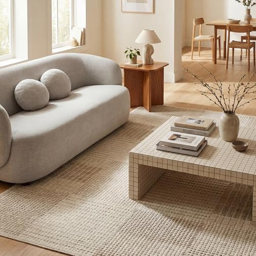 Rugs USA Montceito Handmade, Ivory/Beige, 7'6" x 9'6", Tiled Wool, Soft and Cozy, High Traffic, Stain Resistant, Easy Clean, Durable Area Rug for Bedroom, Living Room, Dining Space, Den, Foyer | Amazon (US)