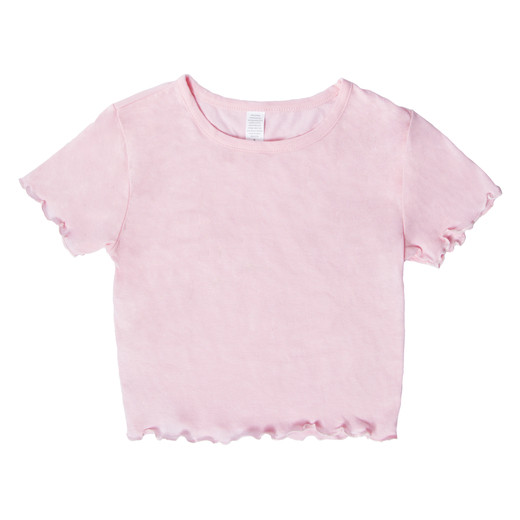 light pink baby tee with lettuce hem | Five Below