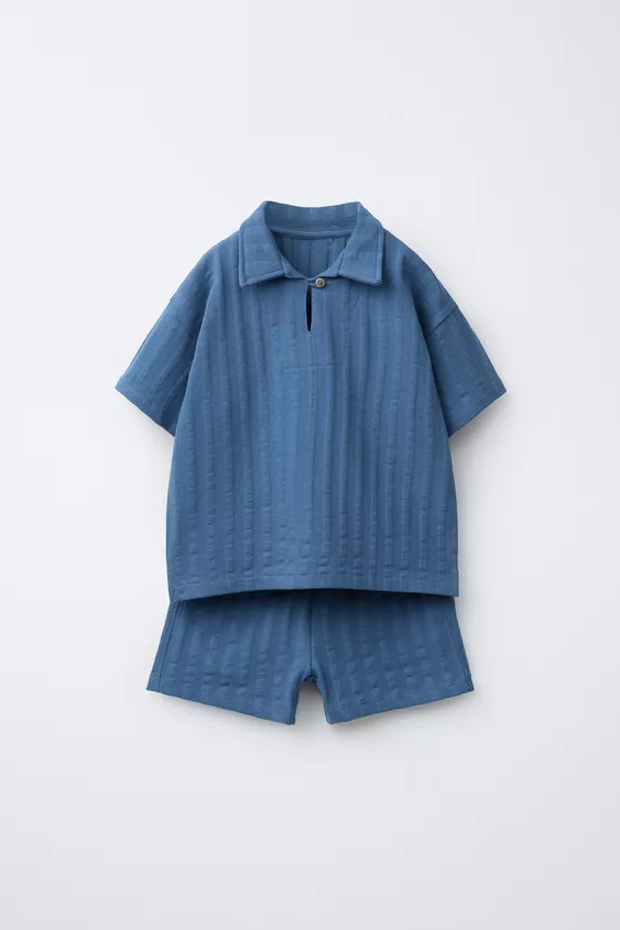 POLO T-SHIRT AND BERMUDA JOGGING SET | Zara US