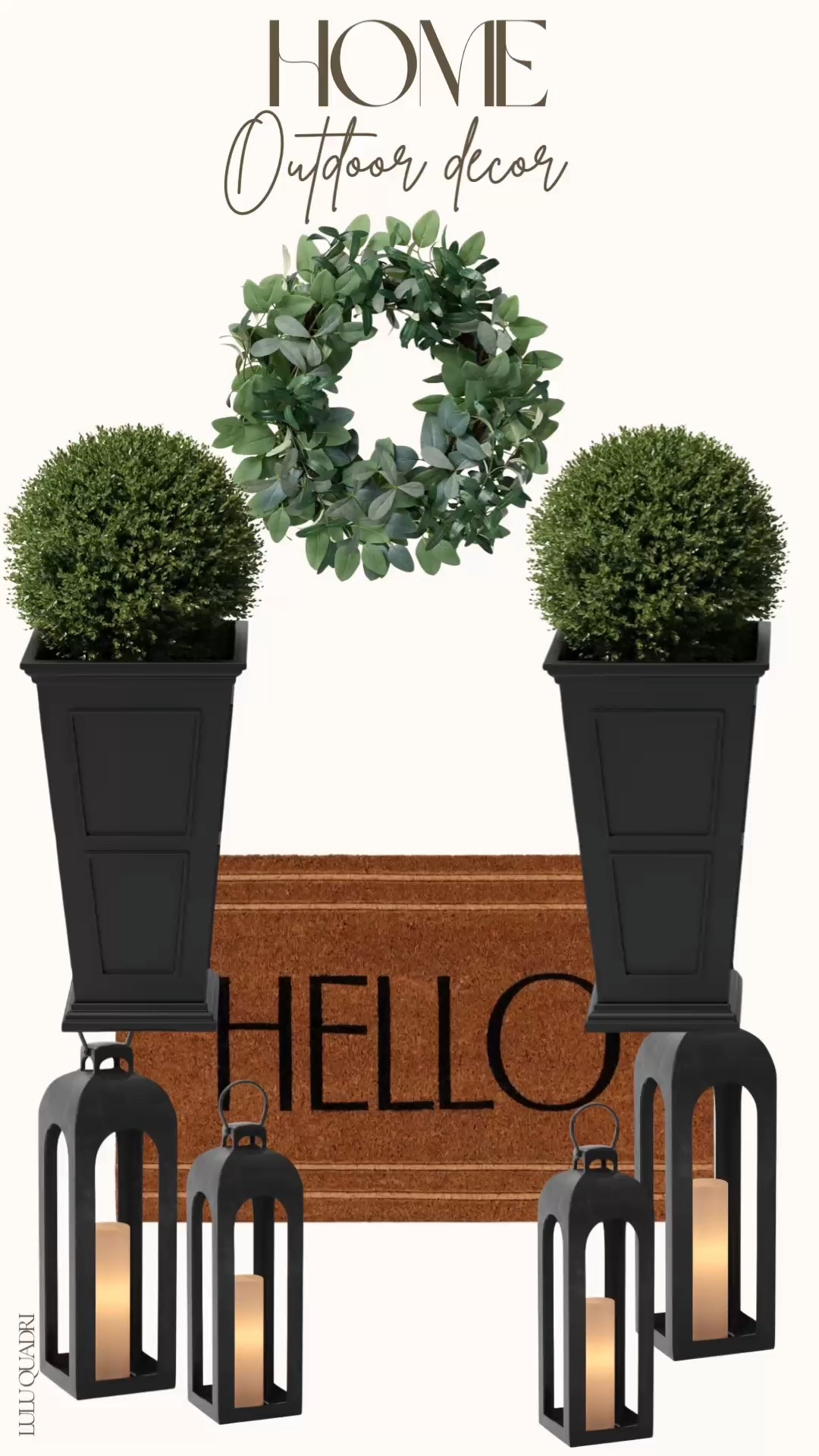 Front porch decor. Home finds. Home decor. Spring refresh. Outdoor home decor. Outdoor mat. Planters. Wreath. Home refresh 