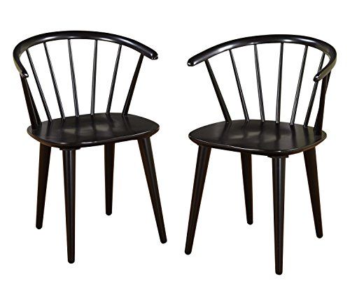 Target Marketing Systems Set of 2 Florence Dining Chairs with Low Windsor Spindle Back, Set of 2, Bl | Amazon (US)