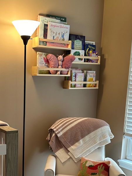 Cozy reading corner. Nursery book shelves. Pack of four floating bookshelves comes in 4 colors! Nursery decor. Baby books. Baby blanket. Barefoot dreams. Sale  

#LTKkids #LTKhome #LTKbaby