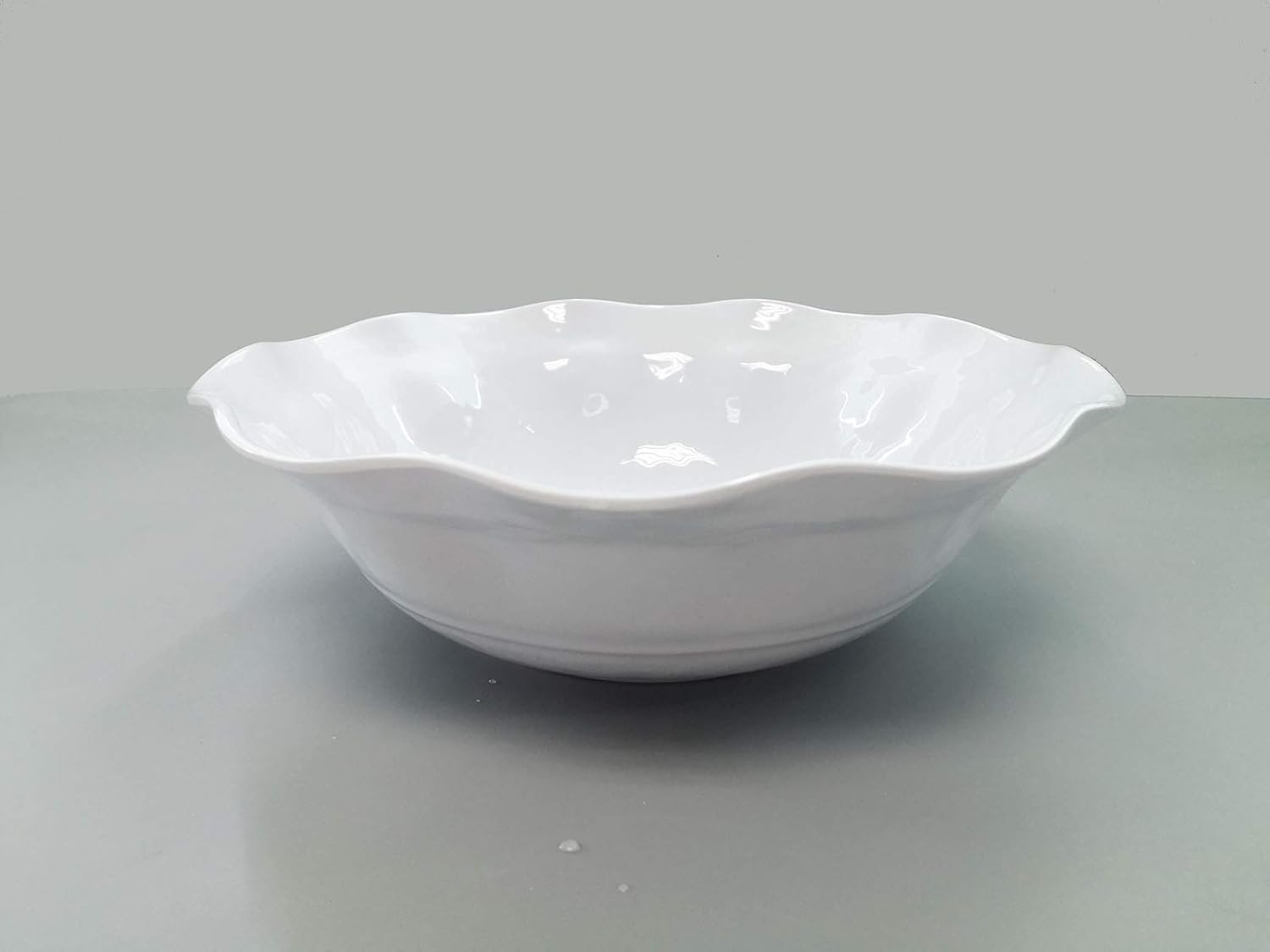 Ruffle in Round BPA-Free Melamine Round Salad, Mixing Bowl, 12.5-Inches, White | Amazon (US)