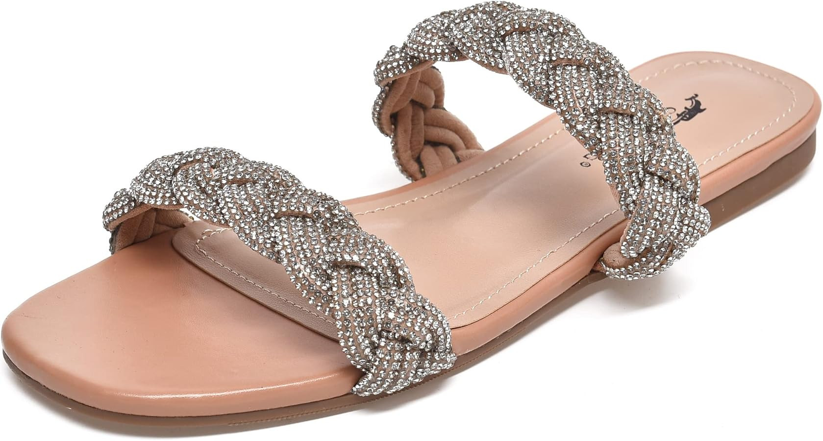 caloleyng Womens Microfiber Leather Dress Flat Sandals Summer Fashion Slides And Flip Flops Colle... | Amazon (US)