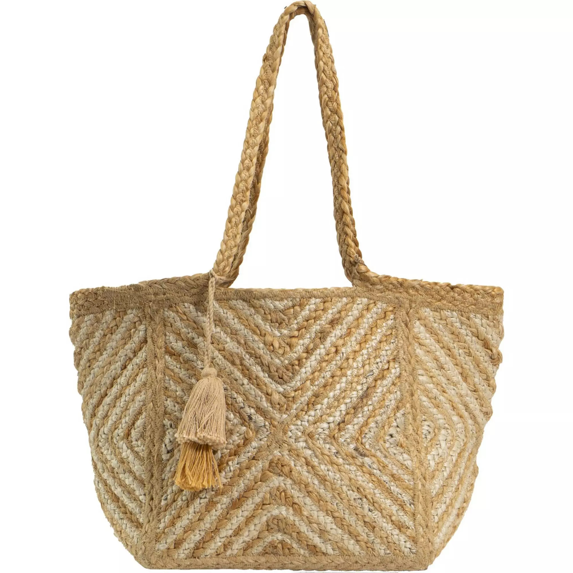 Magid Diamond Woven Natural Straw Jute Tote | Kohl's