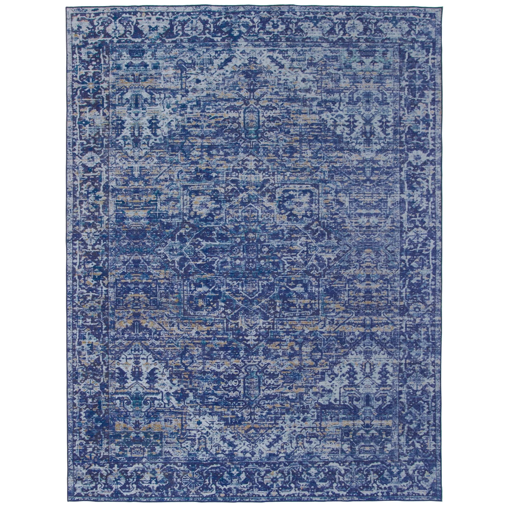 ReaLife Rugs Machine Washable Printed Vintage Distressed Traditional Blue Eco-friendly Recycled F... | Walmart (US)