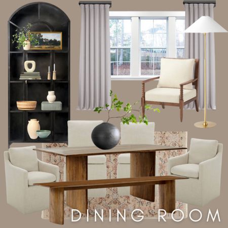 Shop my dining room decor! 
Arched cabinet, dining room set, rug, accent and dining chairs!

#LTKhome #LTKFind #LTKstyletip