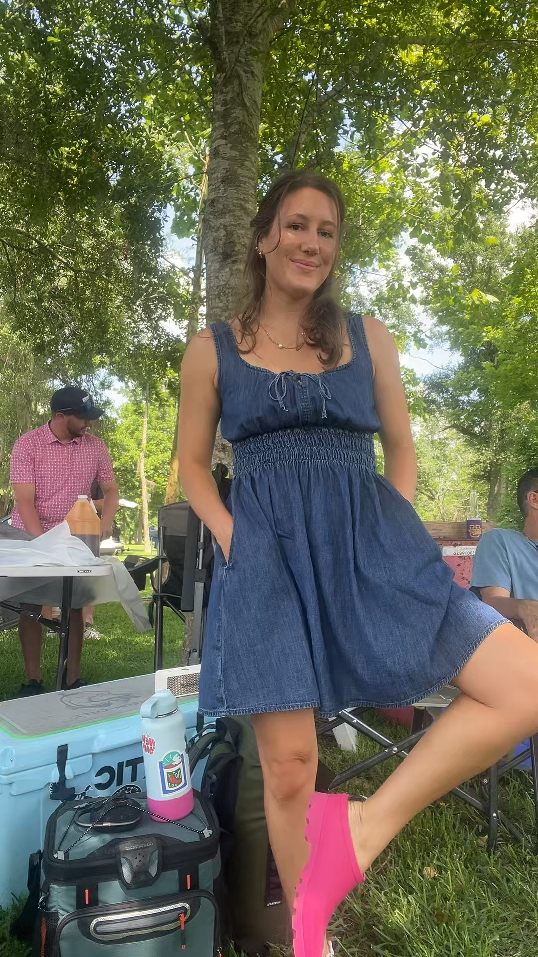 Casual crawfish boil
Outfit with clogs!!! 
Size XS in dress 
Wearing size 7 in clogs!! Run tad big, and no half sizes, so go down. I’m usually 7.5. 

#LTKPetite #LTKSeasonal #LTKSummerEdit