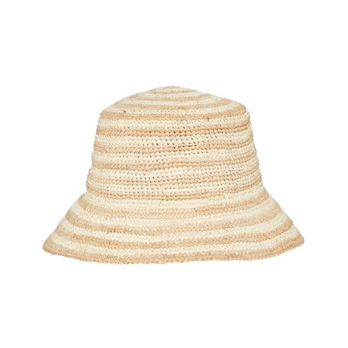 L*Space Isadora Bucket Hat for Summer, Sun Protection and Vacation, Featuring a 3" Brim, Constructed from Raffia, Natural Tan Stripe, One Size | Amazon (US)