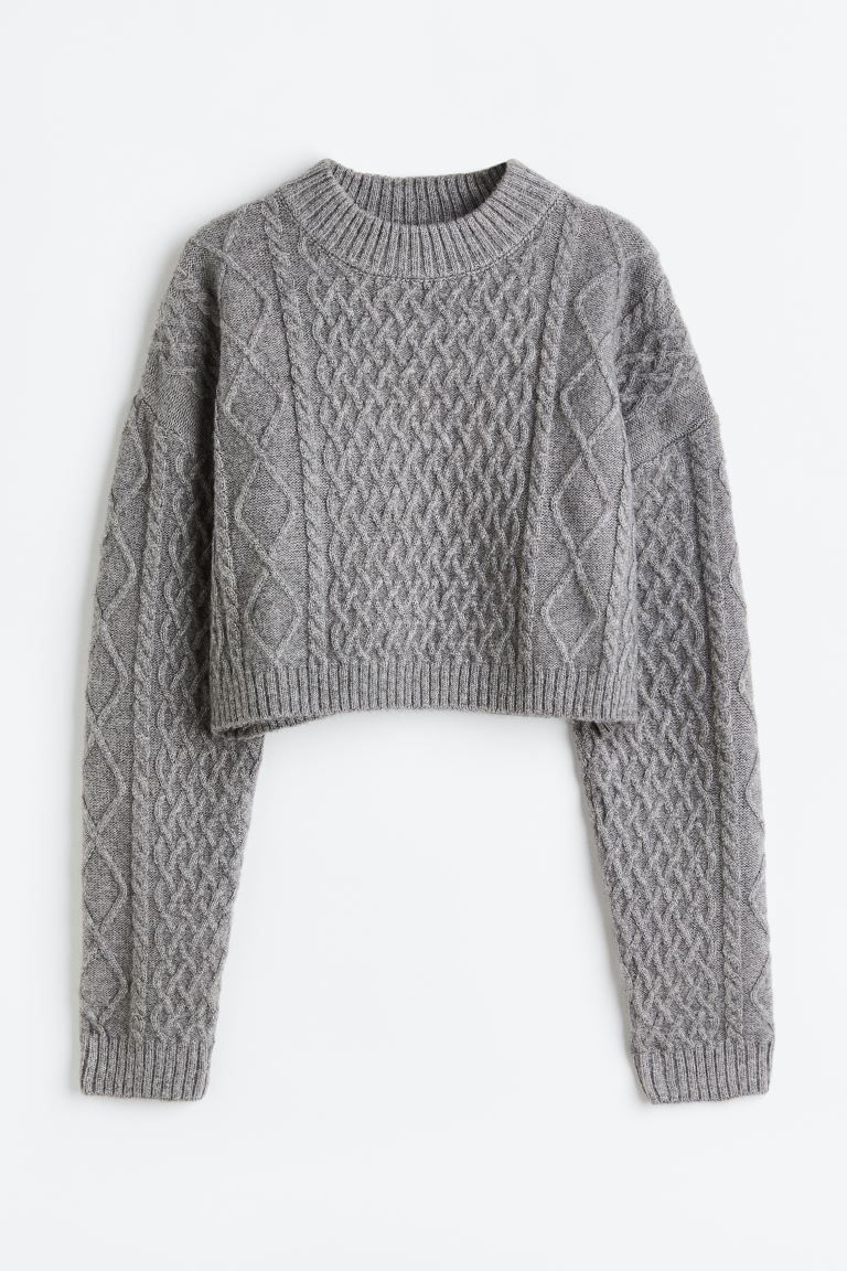 Cable-knit Sweater - Gray - Ladies | H&M US | H&M (US)