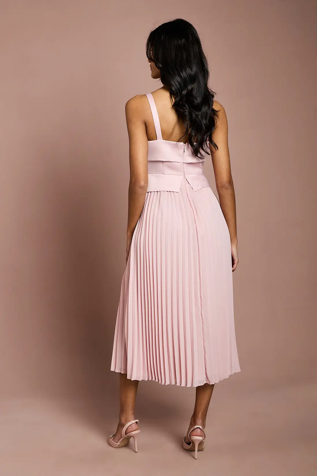 Blush Coast Petite Square Neck Midi Dress | Boohoo | Boohoo.com (UK & IE)
