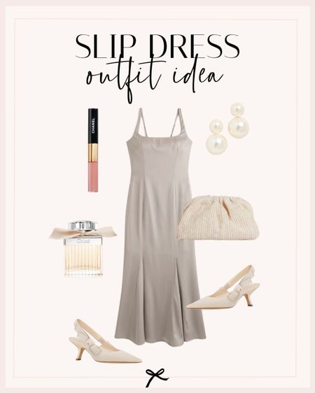 Slip dress outfit idea. This Abercrombie dress pairs perfectly with these neutral Amazon heels for a spring wedding guest look. 

#LTKwedding #LTKstyletip #LTKSeasonal