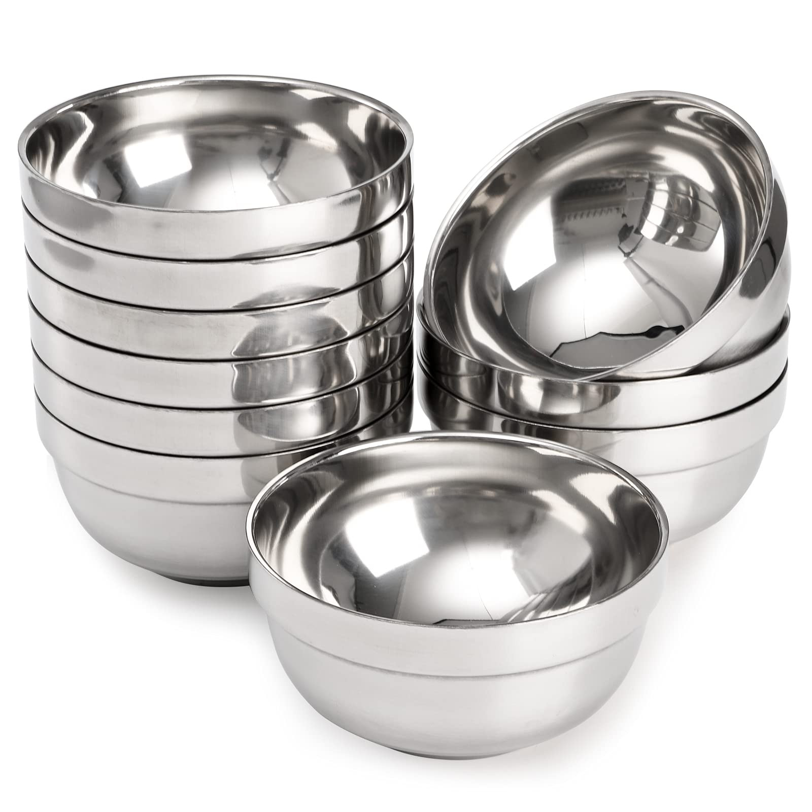 yarlung 10 Pack Stainless Steel Bowls 5 Inch Snacks Bowls, 15 Oz Soup Bowls Lightweight Salad Bow... | Amazon (CA)
