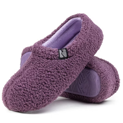 RockDove Women's Teddy Fleece Closed Back Slipper, Size 5-6 US Women, Violet | Target