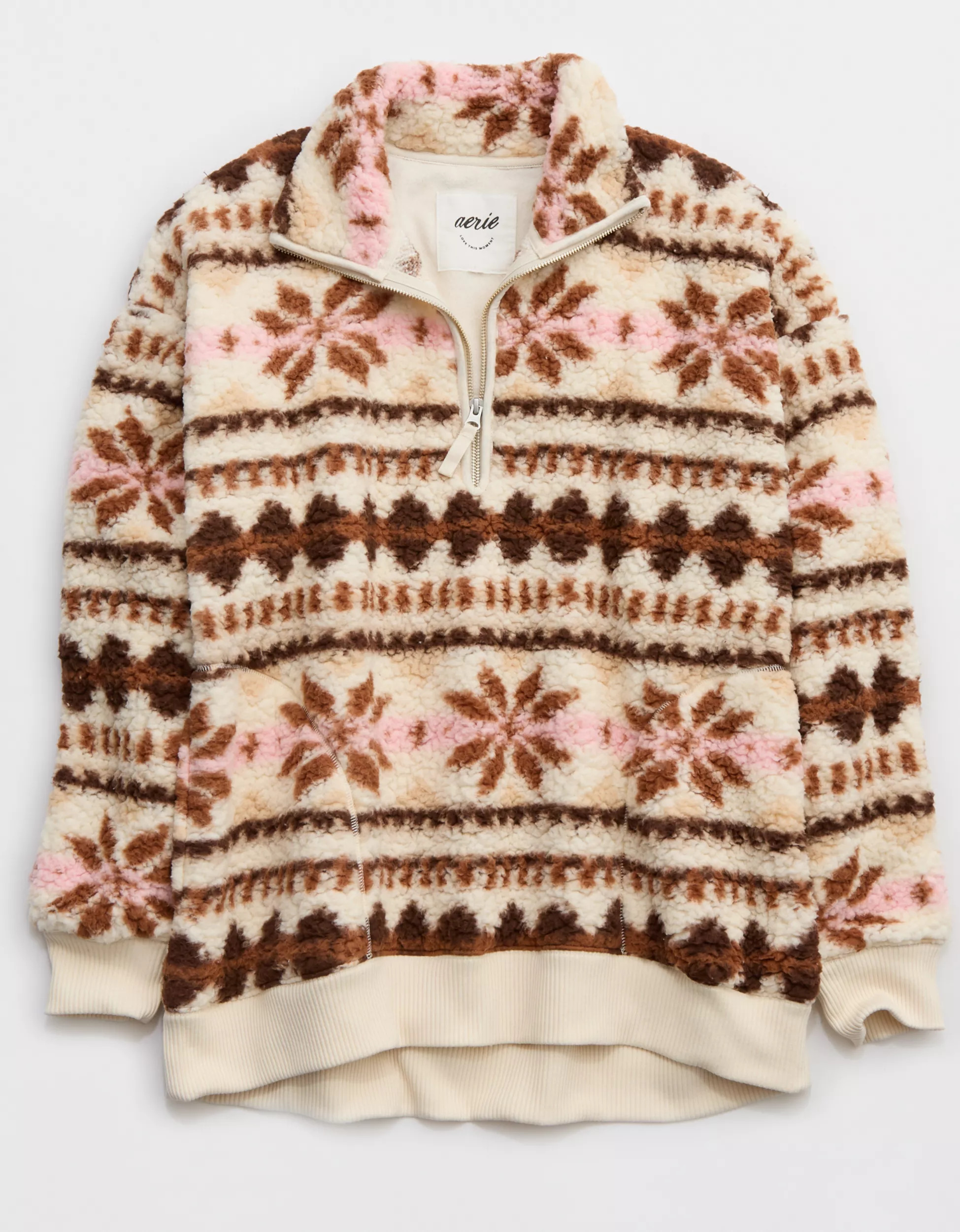 Aerie Hometown Holiday Quarter Zip Sweatshirt | American Eagle Outfitters (US & CA)