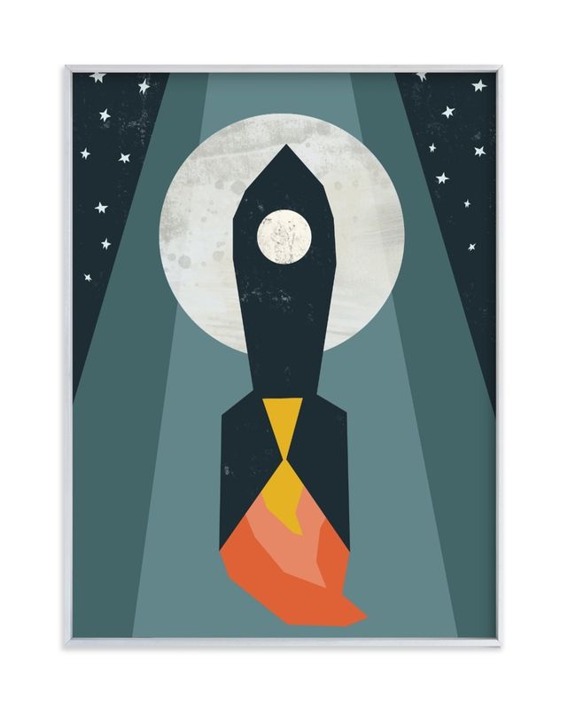 "Rocket to the Moon" - Graphic Limited Edition Art Print by Morgan Kendall. | Minted