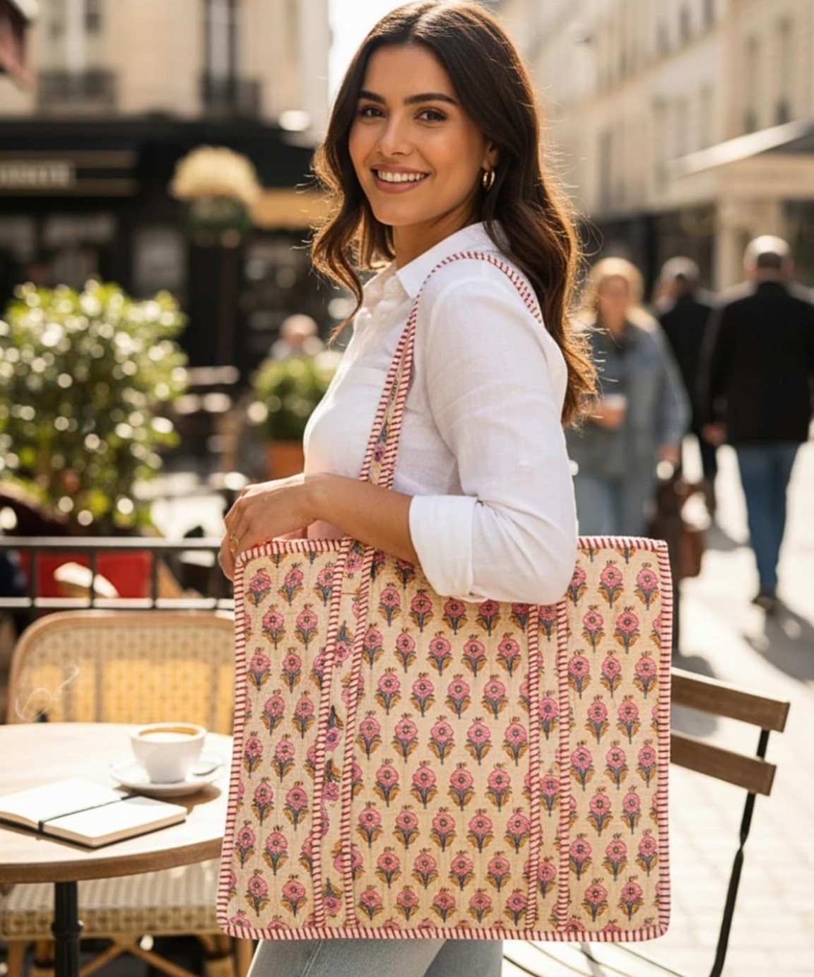 Carry it all in style.🌸 This 100% cotton quilted tote is roomy, durable, and perfect for beach days, travel, or grocery runs. Eco-friendly and effortlessly chic. 

Grab yours now and make every outing stylish! 🌼

#LTKU #LTKFestival #LTKSeasonal