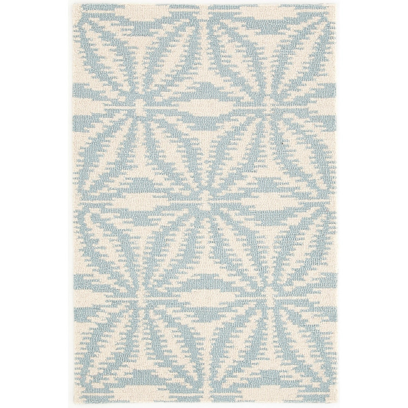 Aster Sky Hand Micro Hooked Wool Rug | Annie Selke