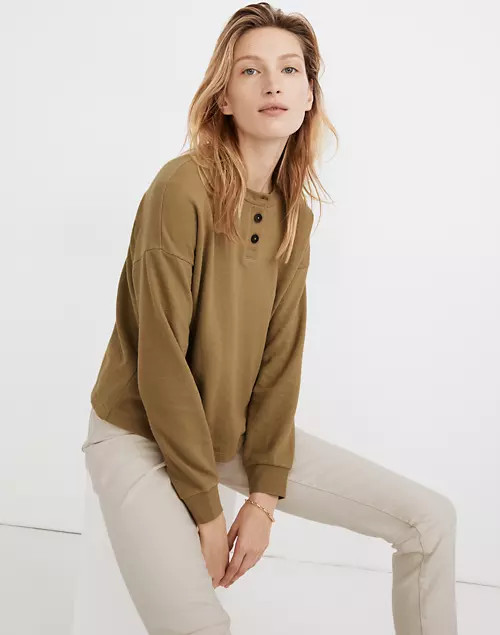 Drop-Sleeve Henley Tee | Madewell