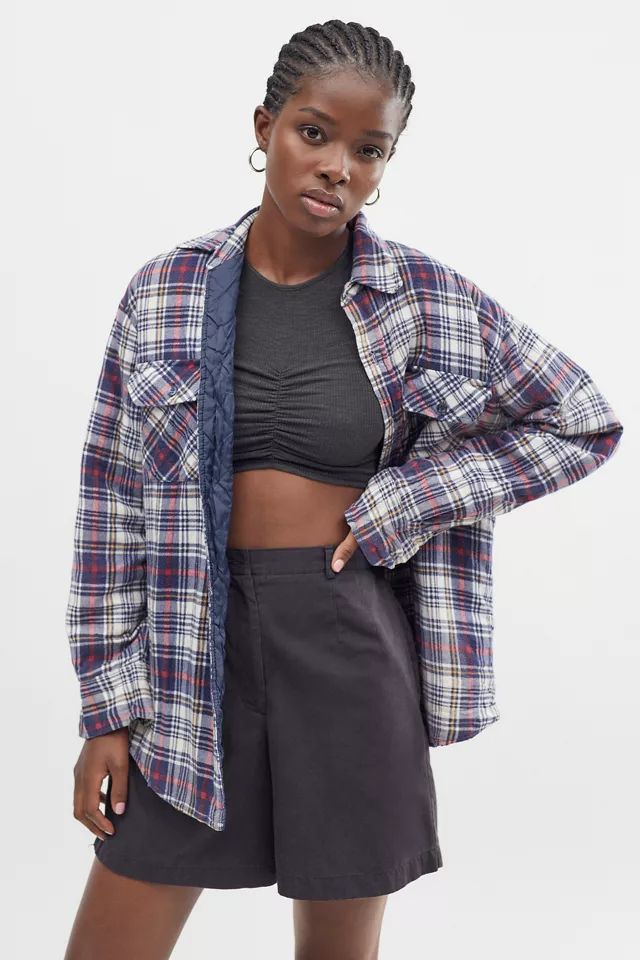 Urban Renewal Recycled Quilted Flannel Shirt Jacket | Urban Outfitters (US and RoW)