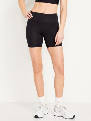 High-Waisted PowerSoft Biker Shorts -- 6-inch inseam | Old Navy (US)