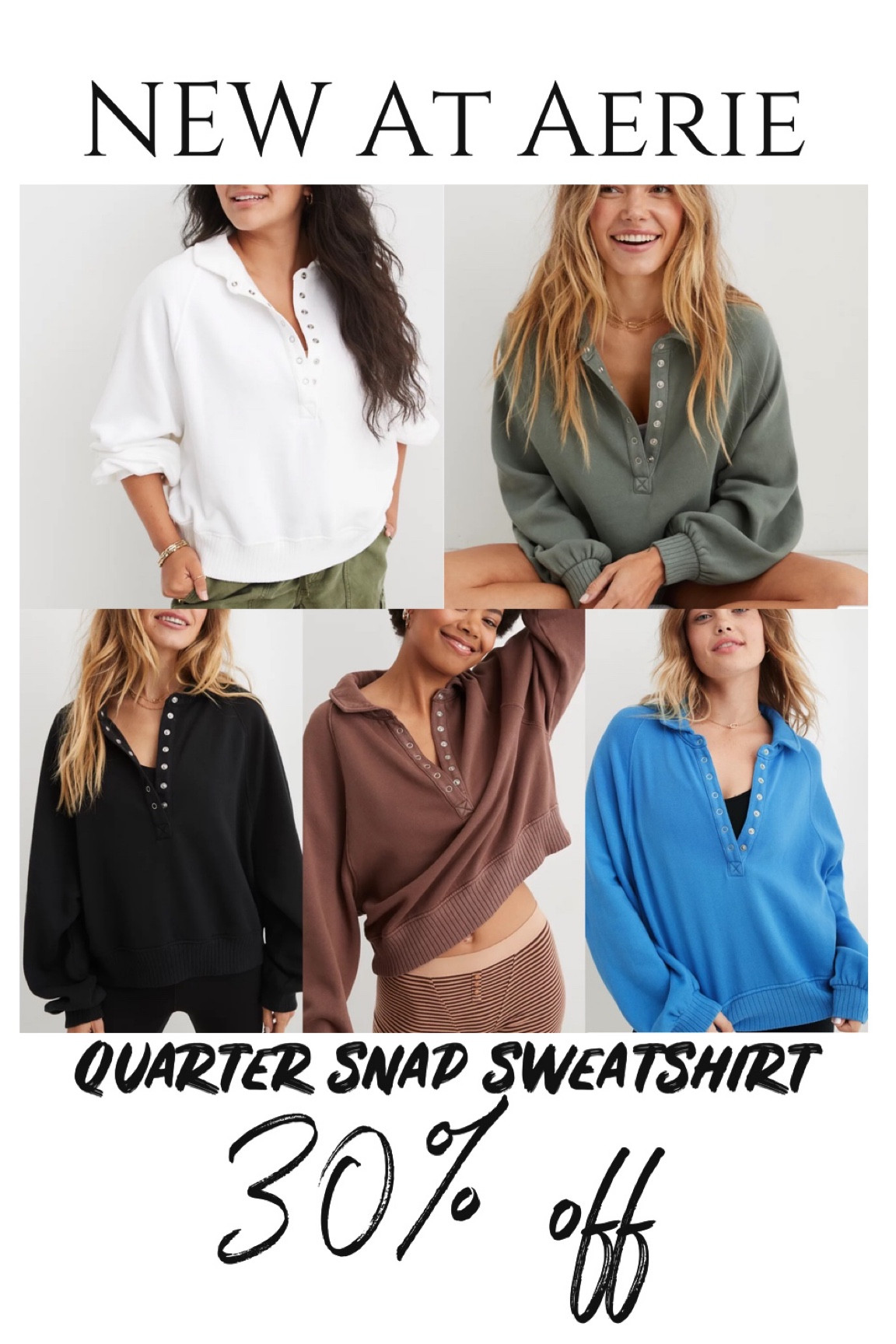 Aerie Quarter Snap Sweatshirt