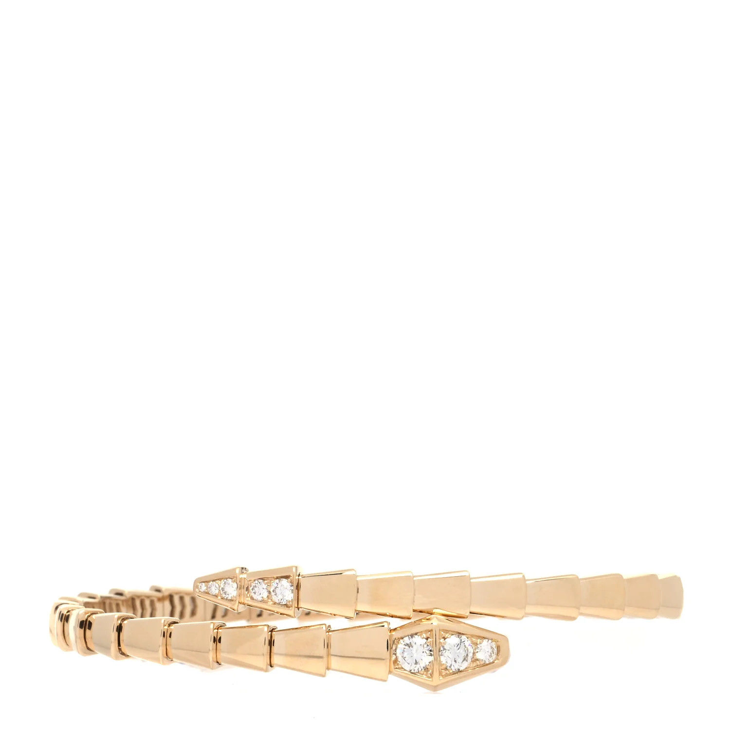 BULGARI 18K Yellow Gold Diamond Serpenti Viper Bracelet M | FASHIONPHILE (US)