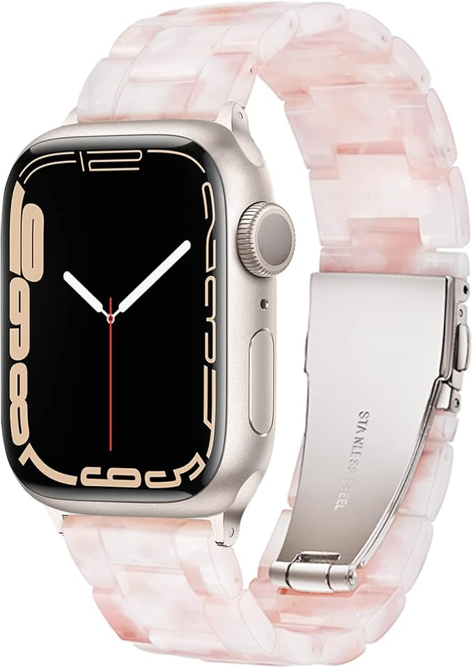 Amazon.com: Light Apple Watch Band - Fashion Resin Apple Watch Series 7 band Starlight Compatible... | Amazon (US)
