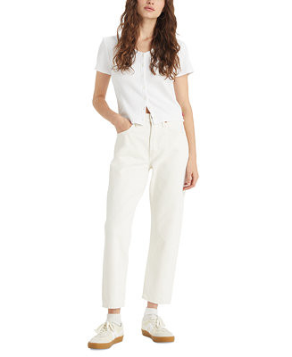 Levi's® Women's High-Rise 501® Paneled Crop Cotton Jeans - Macy's | Macy's