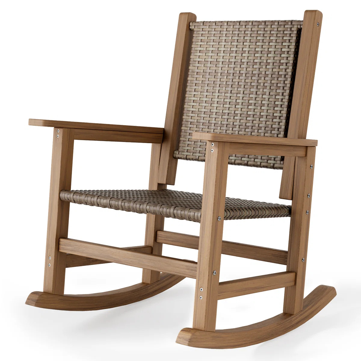 All-Weather Oversized HDPE Wicker Rocking Chair | Wayfair North America