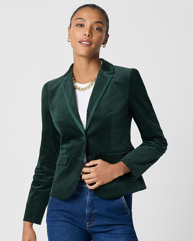 Velvet schoolboy blazer | J.Crew Factory